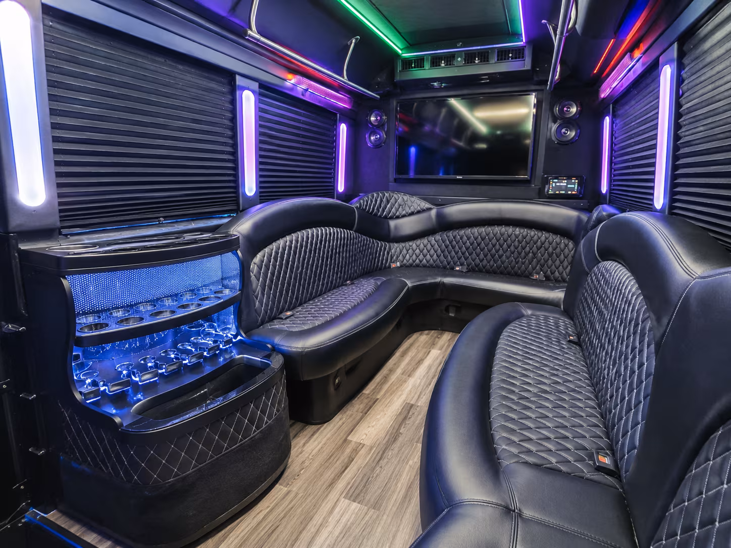 Aurora Bachelor & Bachelorette Transportation party bus exterior