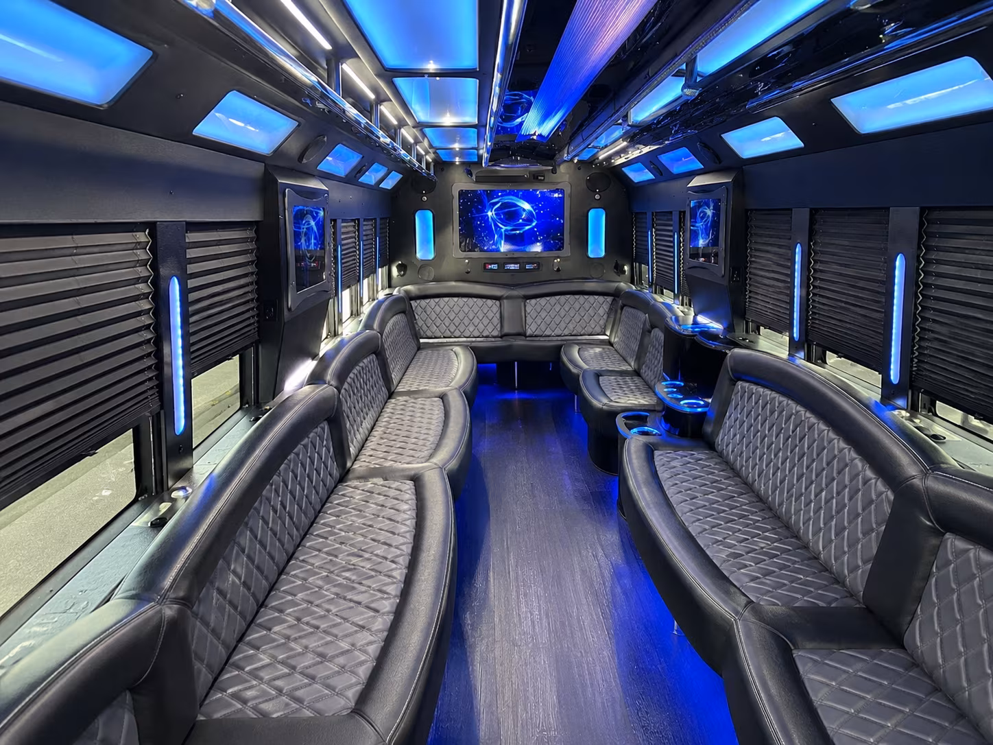 Aurora Birthday, Sweet 16, & Quinceañera Transportation party bus exterior