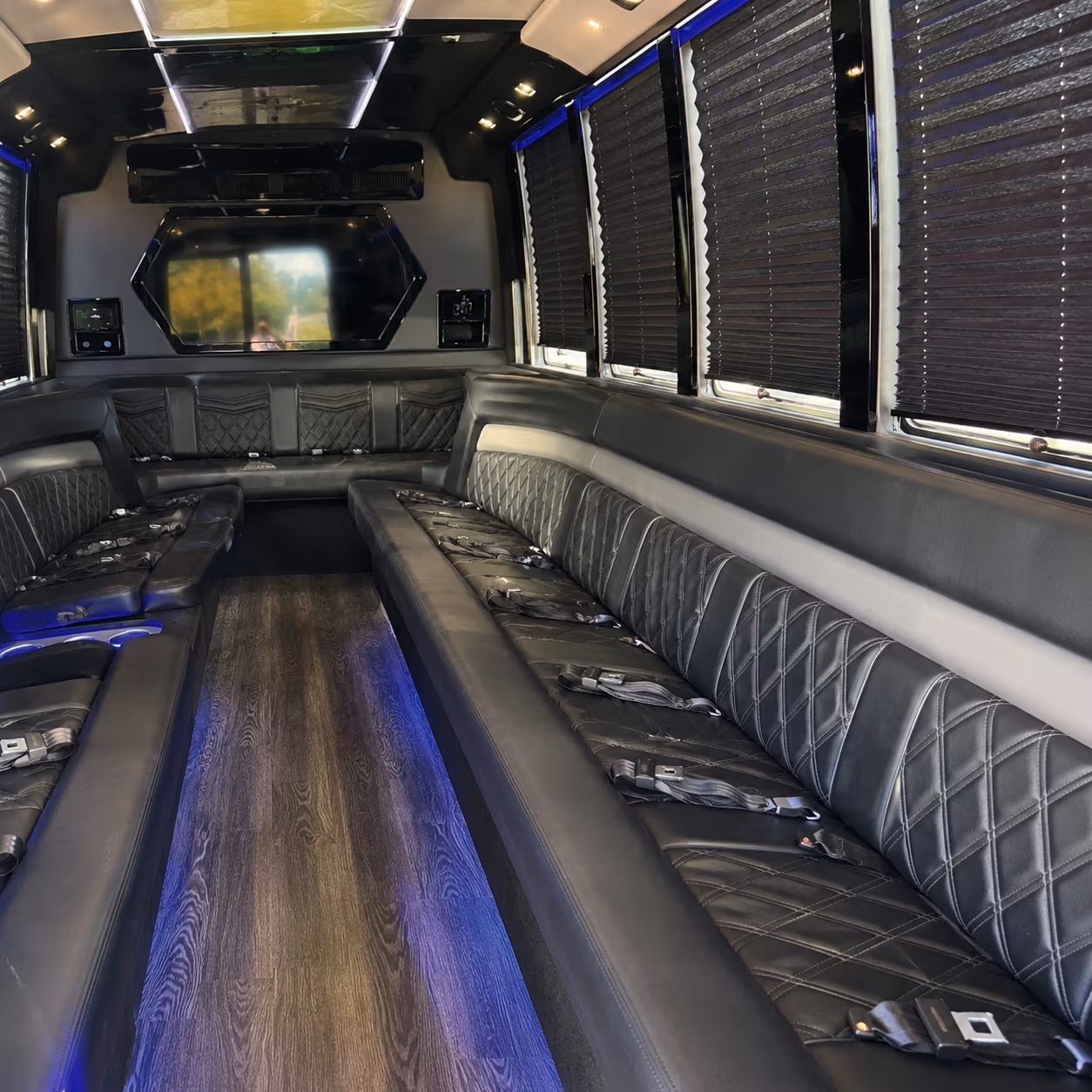 Aurora Private Event Transportation party bus exterior
