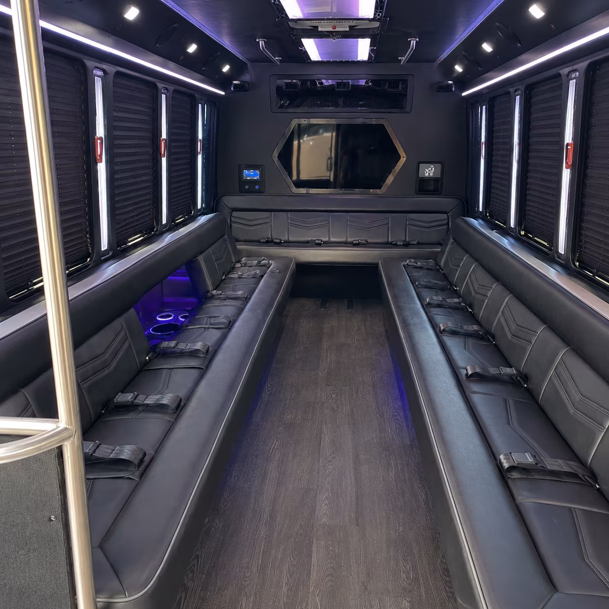Aurora Private Event Transportation party bus exterior