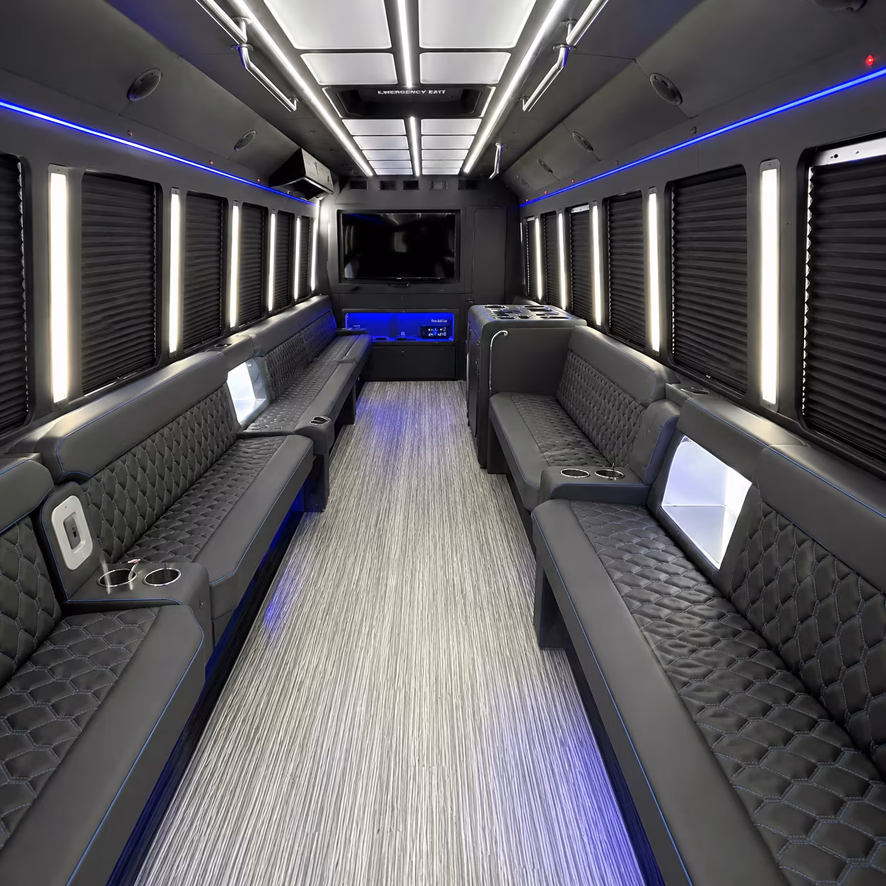 Aurora Prom & Homecoming Transportation party bus interior