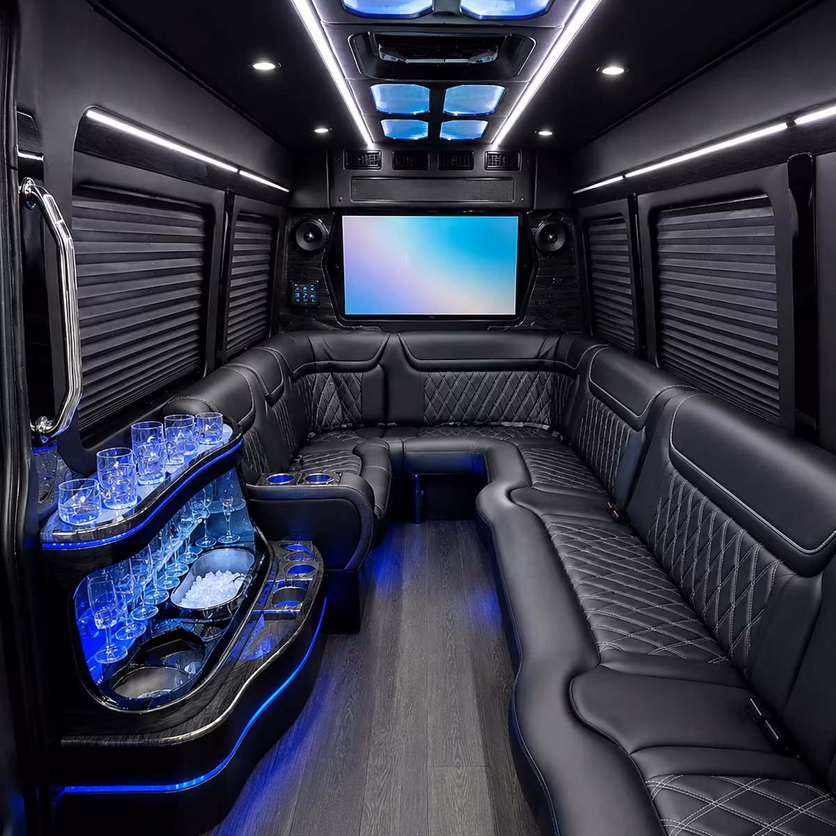 Aurora Winery Tour & Pub Crawl Transportation party bus interior
