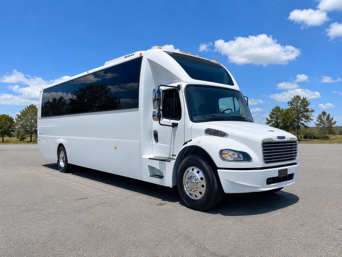 Passenger seating aboard a party bus rental serving Aurora