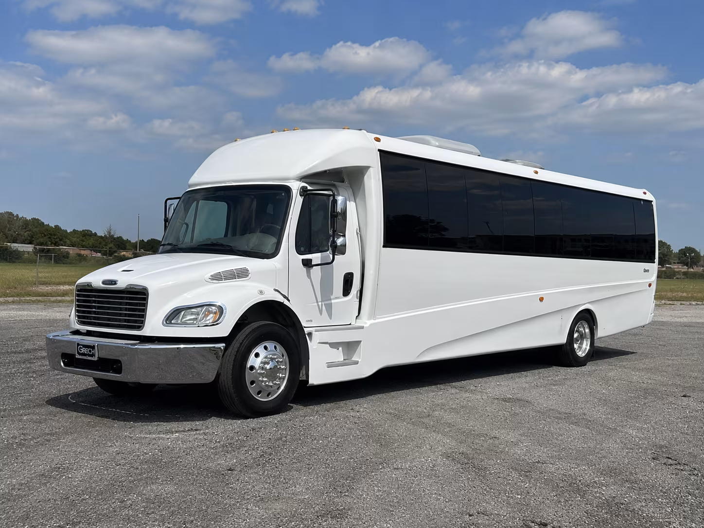 Interior of a party bus rental serving Aurora