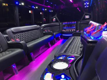 Aurora 15 Passenger Party Bus Interior