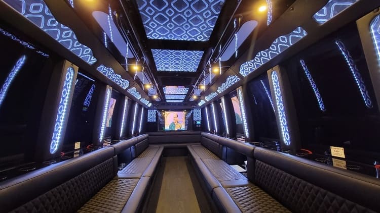 Aurora 40 Passenger Limo Bus Interior
